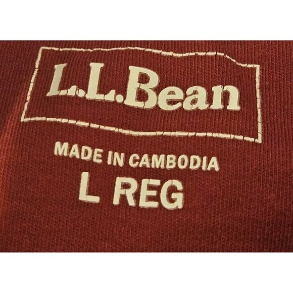LL Bean Women's Mock Neck Long Sleeve Shirt Cotton Size Large Red - Picture 3 of 6